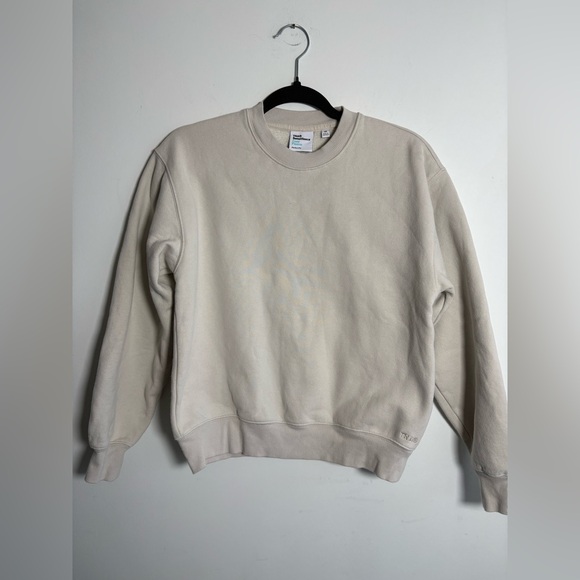 TNA Tops - Aritzia TNA Cozy Fleece Perfect Crew Marcona Beige XS